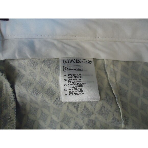 H&M Skinny Cropped Chino Pants Blue White Diamond All Over Print Womens Size 8 - Picture 6 of 10